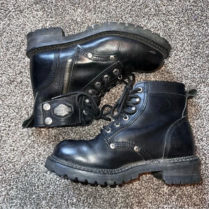 Vintage Harley Davidson Cimarron Black Leather Boot Size 6